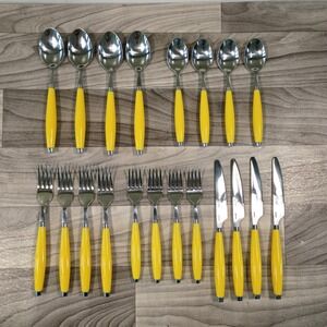 Fiesta Fiestaware Yellow Round Handle Flatware Silverware Service For 4 20 Piece
